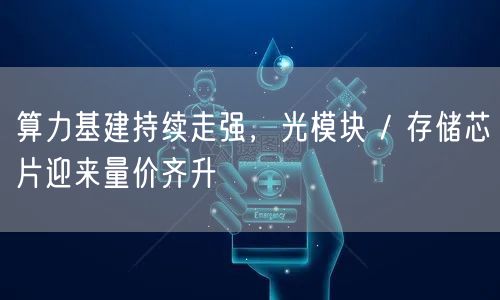 算力基建持续走强,光模块 / 存储芯片迎来量价齐升